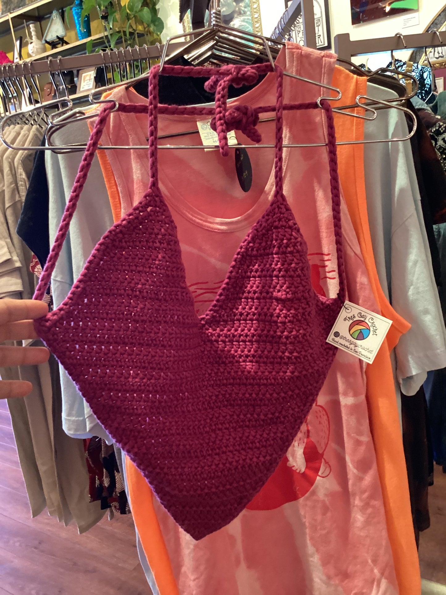 Nic Sommerfeld Crocheted Heart Halter Top