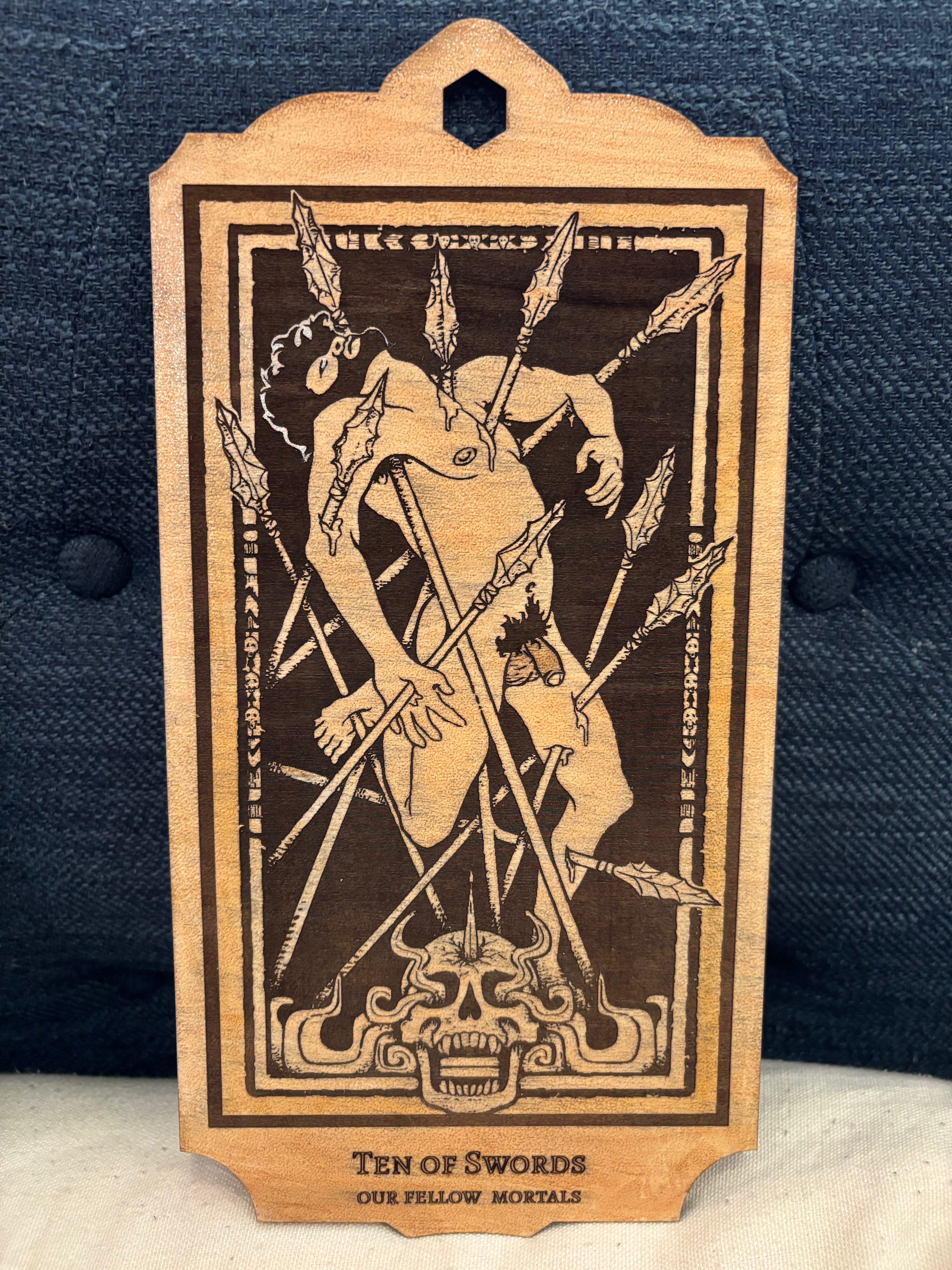 Our Fellow Mortals - Large Tarot Series Wood Cut Pendants