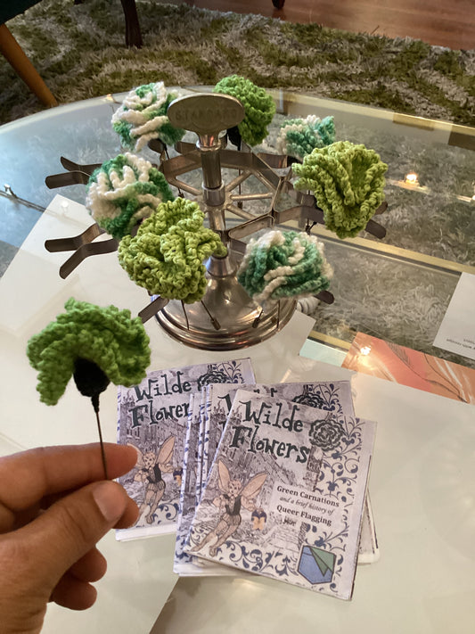 Nic Sommerfeld Crocheted Carnations with Wilde Flowers zine included