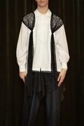 Joey Ehrenberg -White blouse with black lace