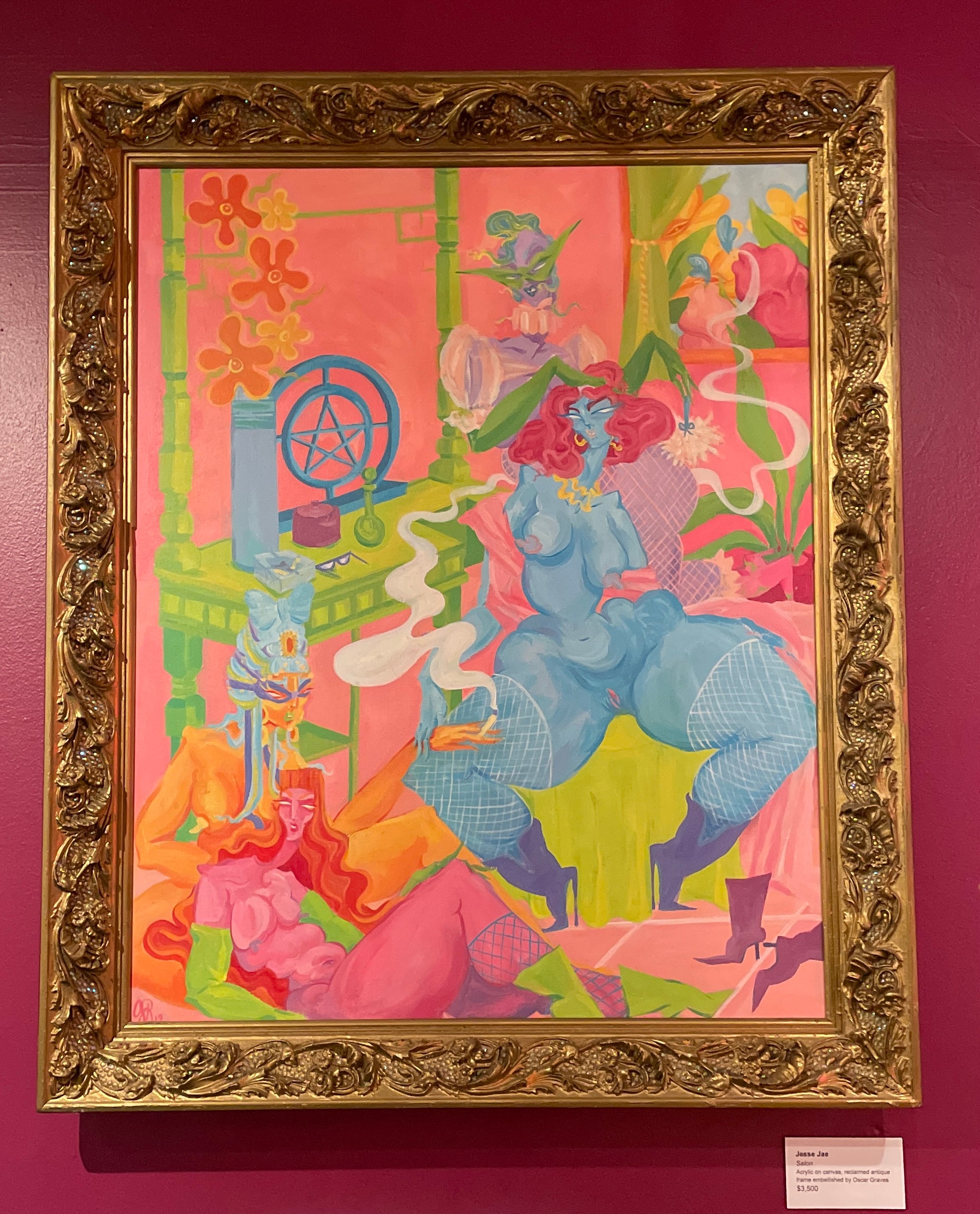 Jesse Jae - “Salon” Original Painting Framed
