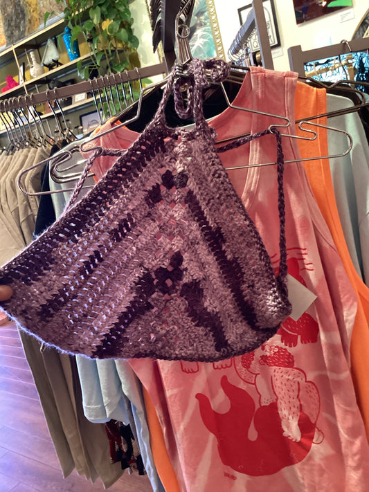 Nic Sommerfeld Crocheted  Purple Halter Top