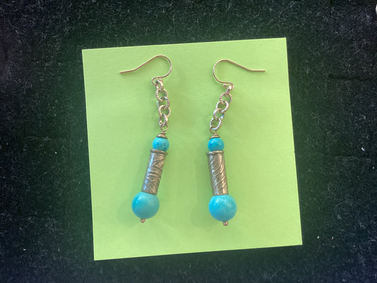 Skinny legend bullet case earrings w/ stones