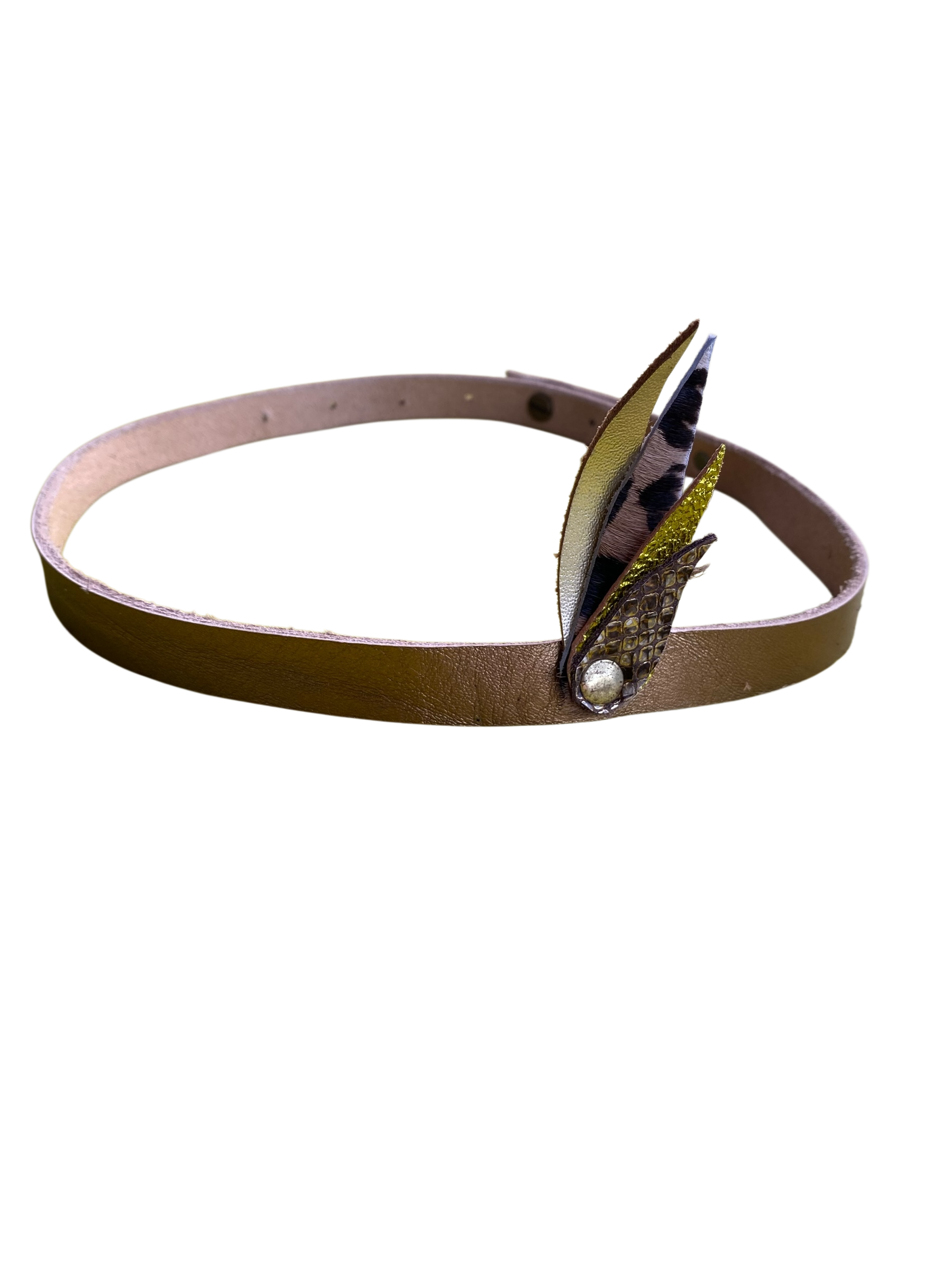 Chi Stylesz - Chi-ara Leather Feather Hatband/ Headband