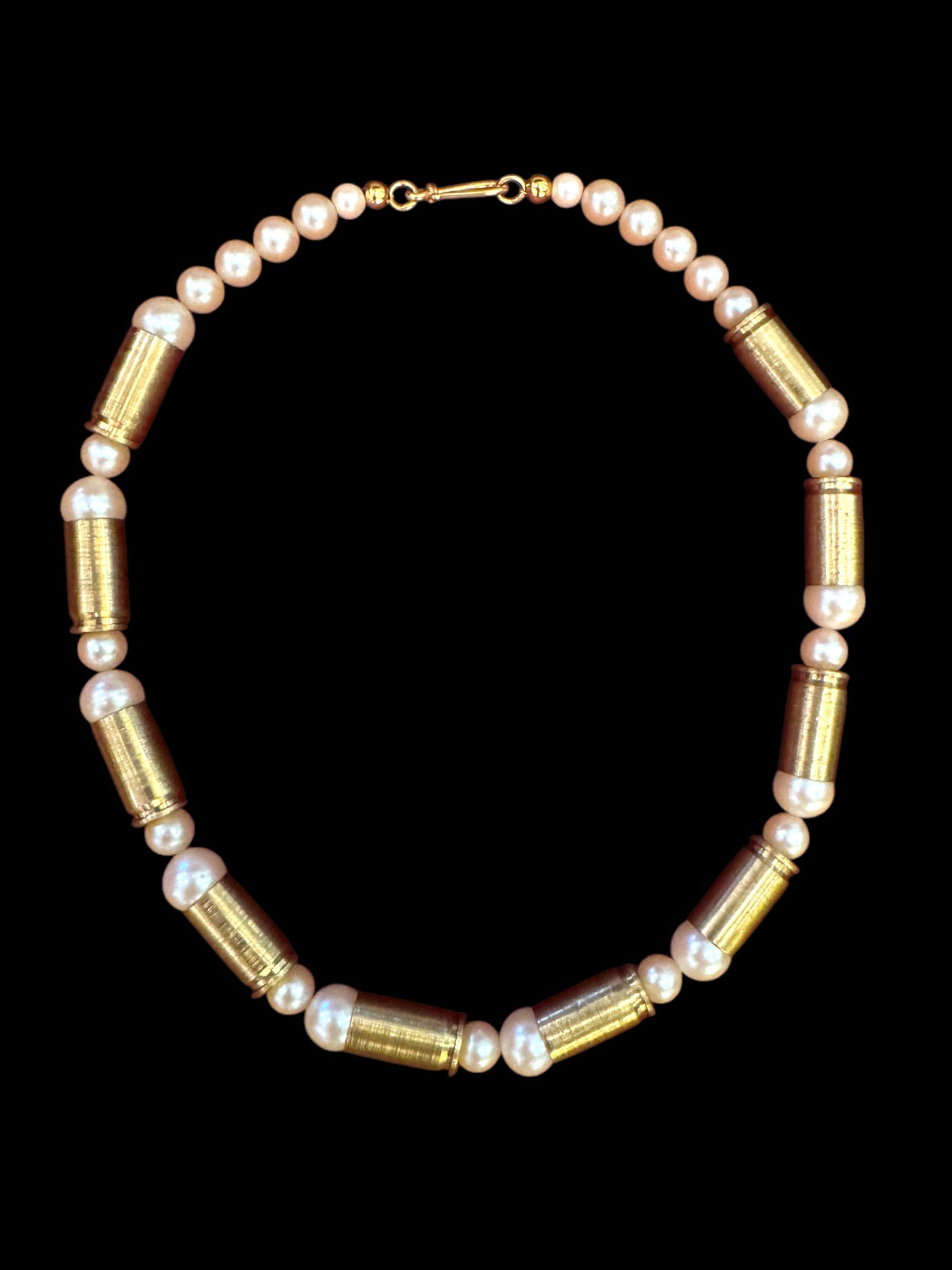 Devlin Shand - Vintage Japanese Glass Pearl & Bullet Necklace