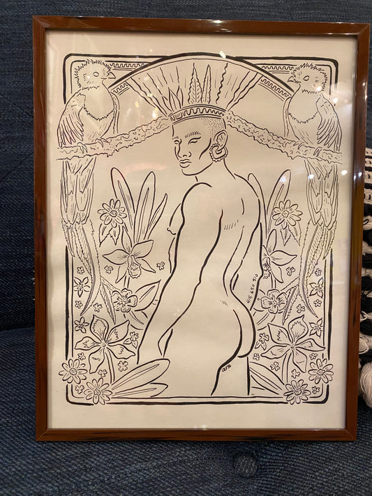 Our Fellow Mortals - framed original drawing