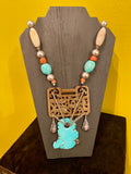 EN ABSENTIA - Lisa Niedermeyer - Devlin Shand - Mama Bear Tourquoise and Jade Necklace