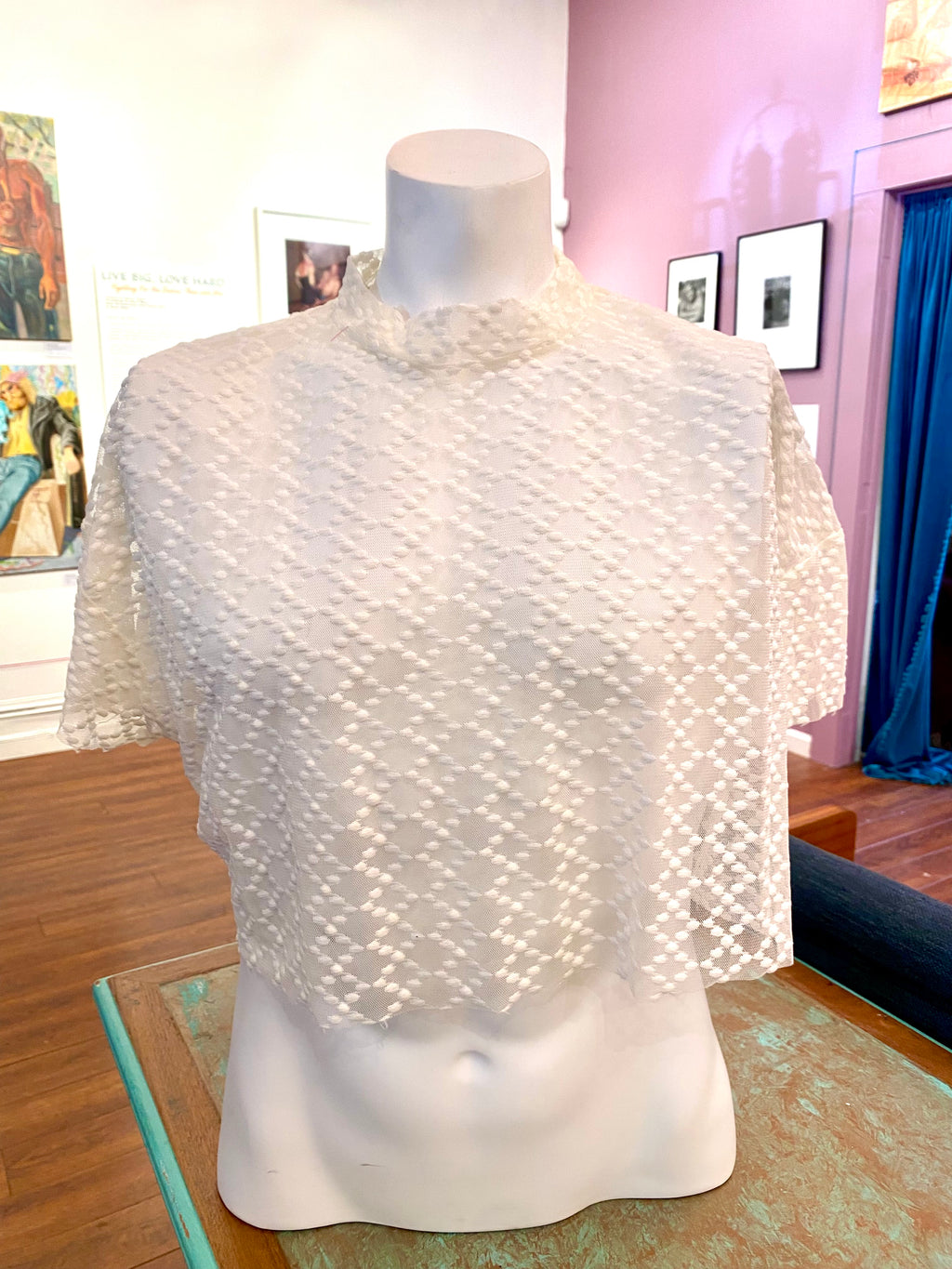 Jordan Joel - polka dot sheer crop top