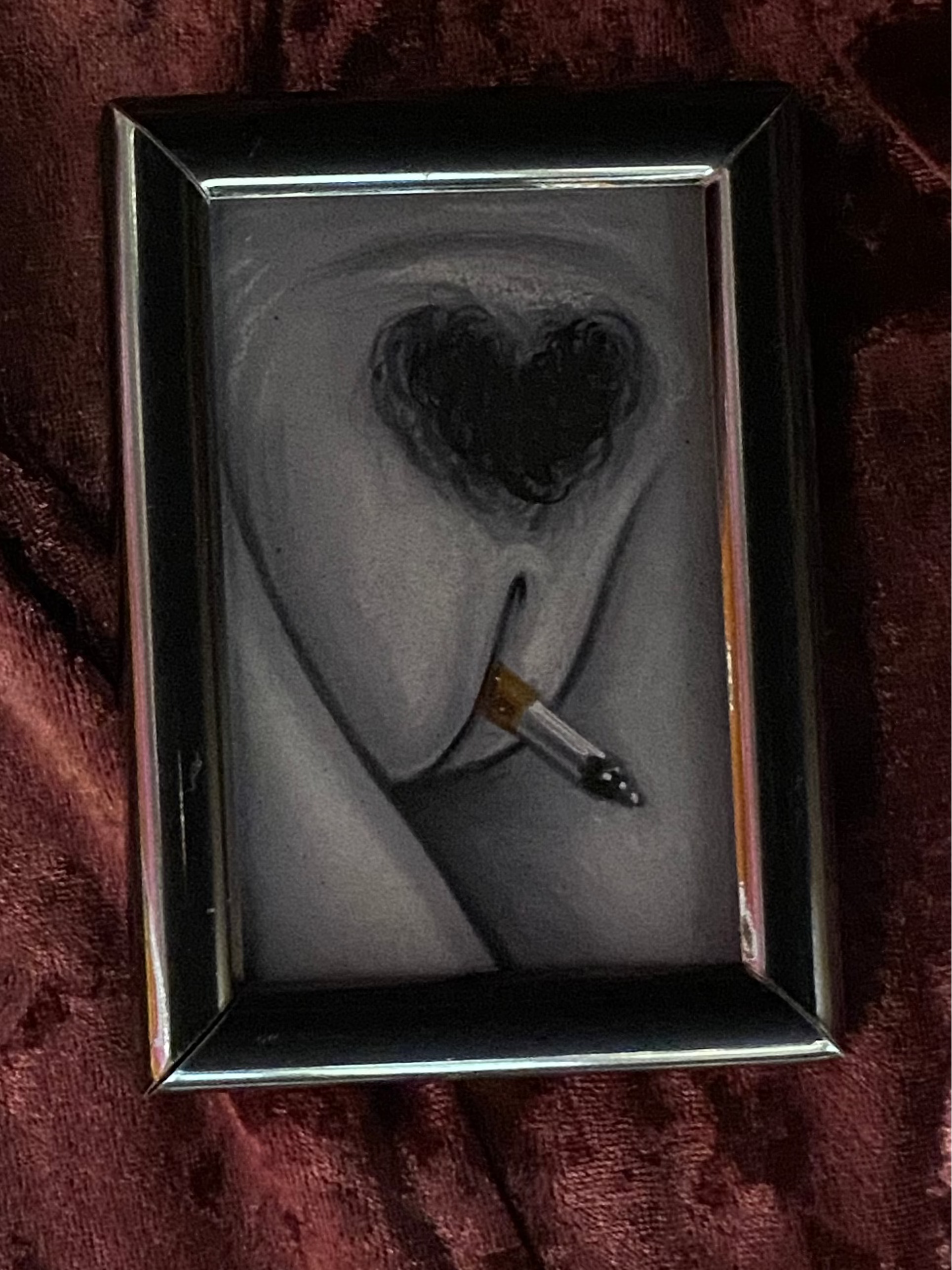 Rhea Adri - V Smoker framed mini drawing