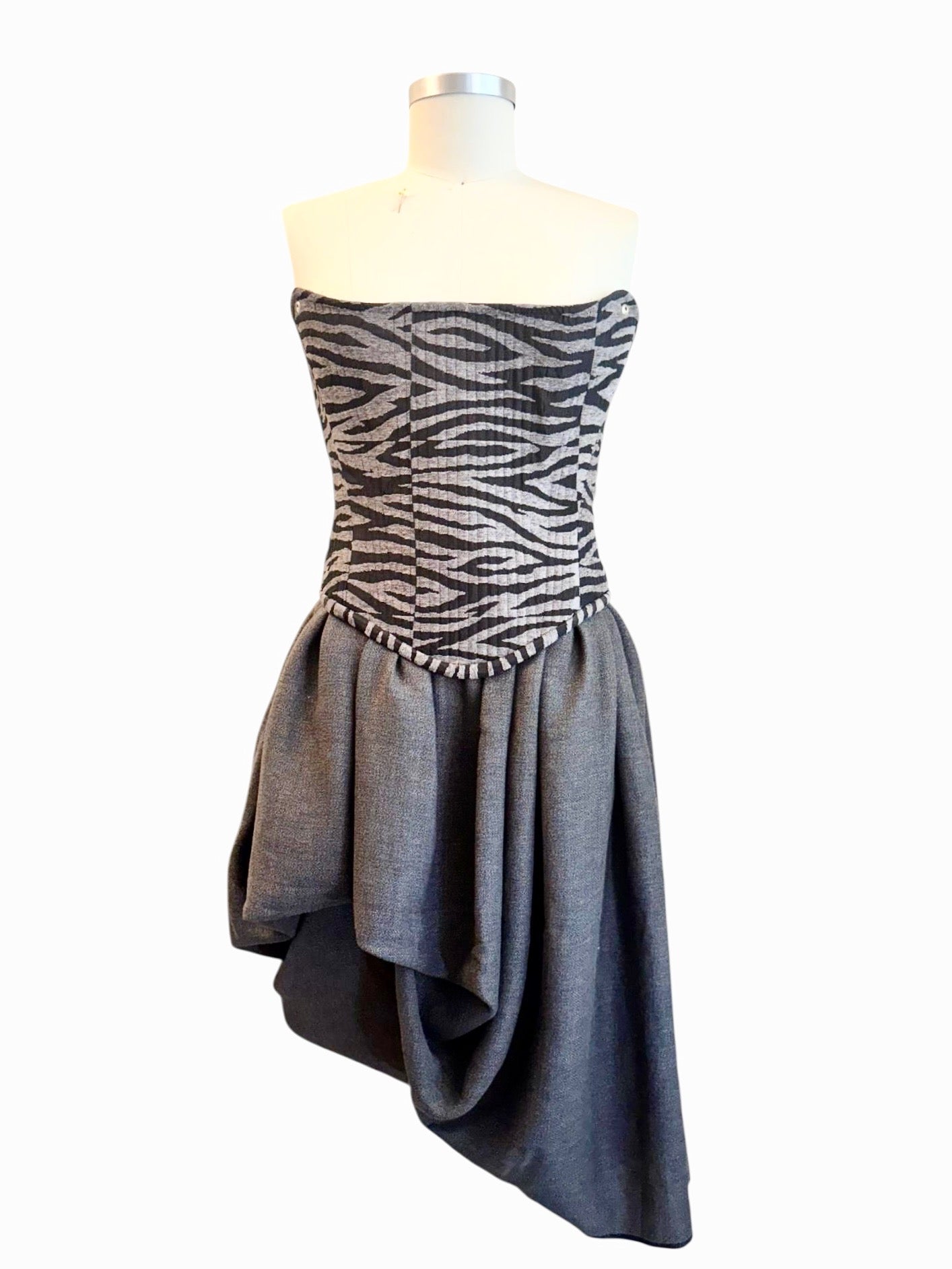Joey Ehrenberg - Zebra corset and grey skirt SET