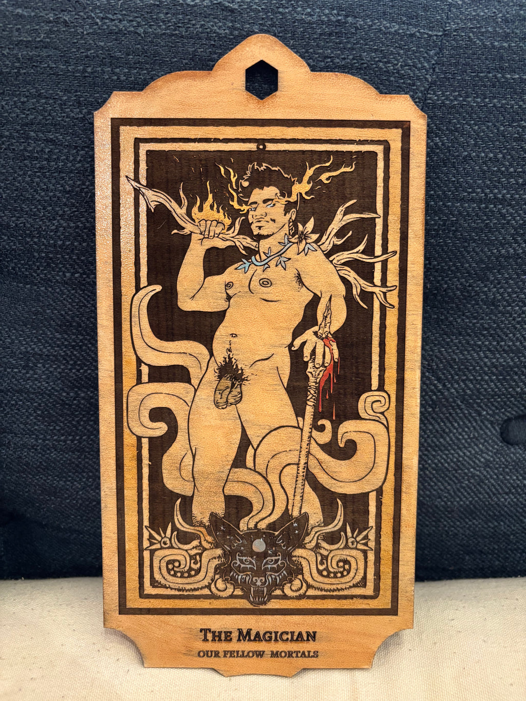 Our Fellow Mortals - Large Tarot Series Wood Cut Pendants
