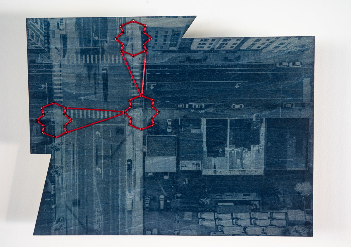 UNSUPERVISED - Cara Hurtle - Records of Enemy Surveillance mounted cyanotypes