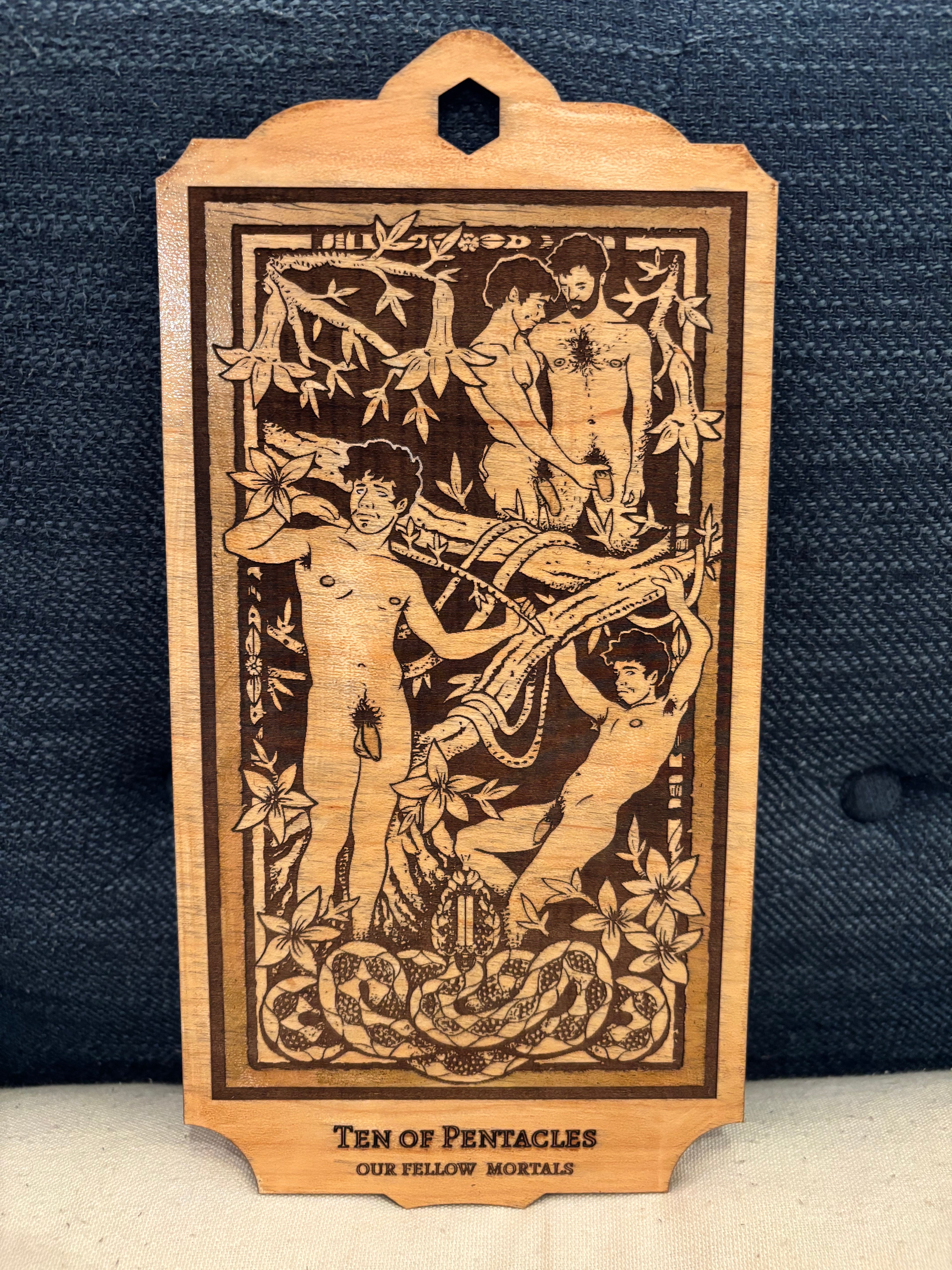 Our Fellow Mortals - Large Tarot Series Wood Cut Pendants