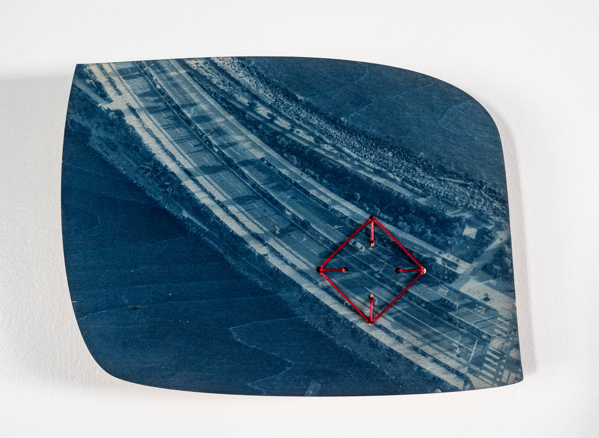 UNSUPERVISED - Cara Hurtle - Records of Enemy Surveillance mounted cyanotypes